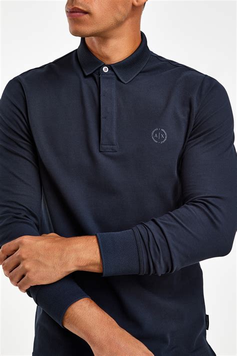 replica armani polo shirts|Armani exchange long sleeve polo.